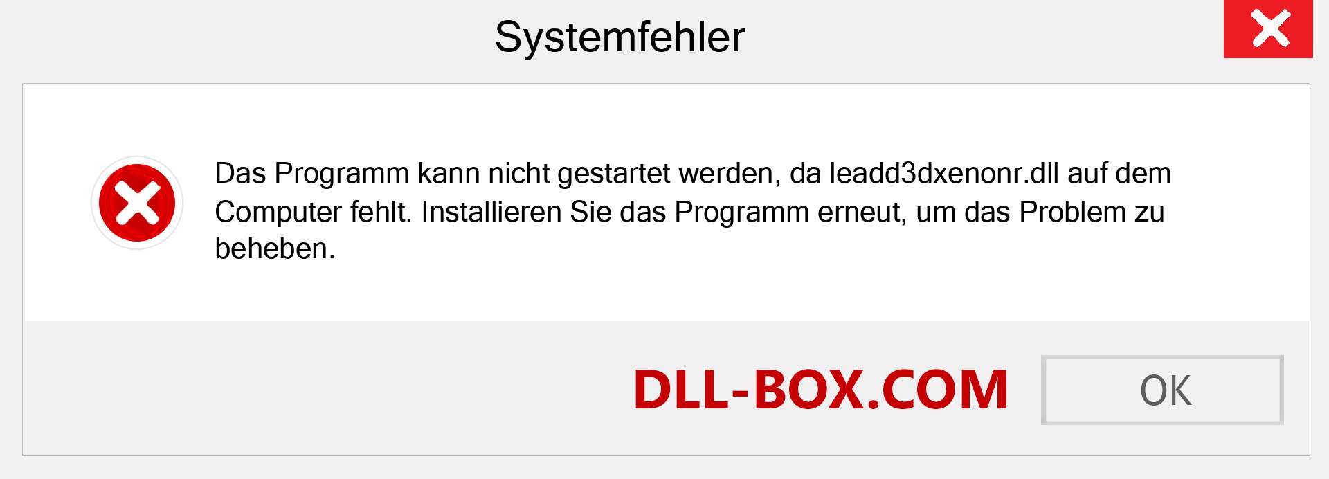 leadd3dxenonr.dll-Datei fehlt?. Download für Windows 7, 8, 10 - Fix leadd3dxenonr dll Missing Error unter Windows, Fotos, Bildern