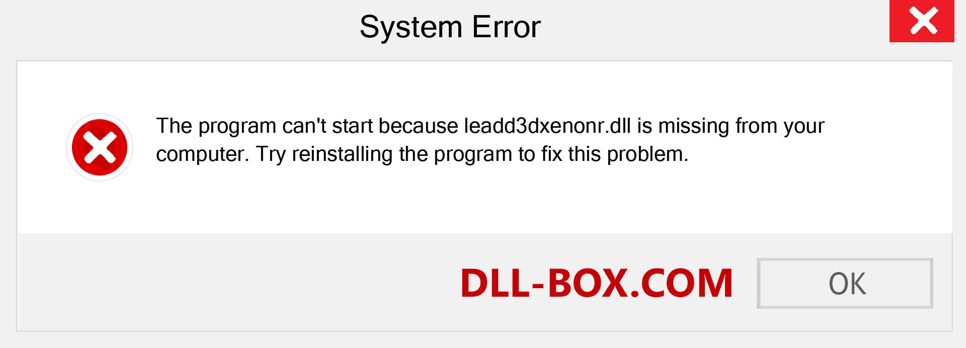  leadd3dxenonr.dll file is missing?. Download for Windows 7, 8, 10 - Fix  leadd3dxenonr dll Missing Error on Windows, photos, images